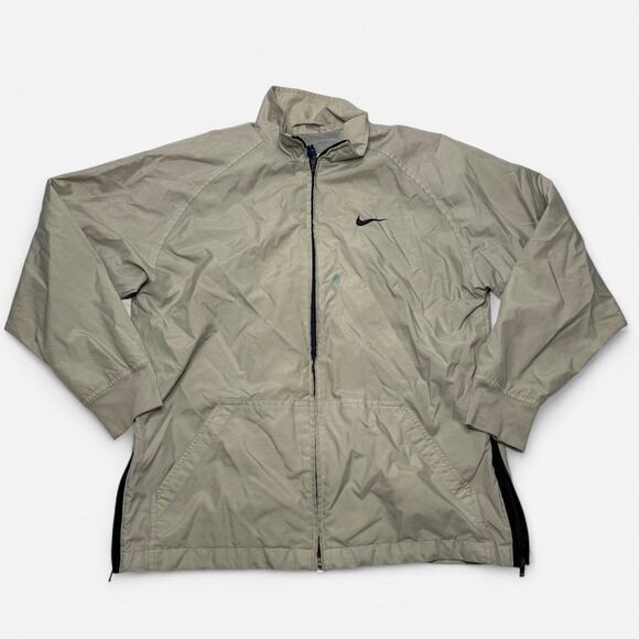 Nike Other - Vintage Nike Beige Zip Jacket Y2K Block Logo Swoosh Youth L Fits Men XS-S